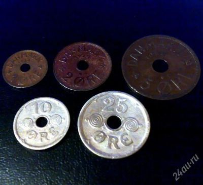 Лот: 2451943. Фото: 1. Дания 5 монет 1920-30 х гг. Европа