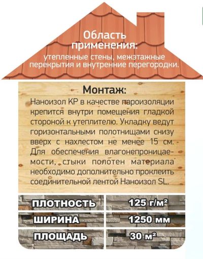 Лот: 3952721. Фото: 1. Гидропароизоляция Наноизол KP... Утеплитель и изоляционные материалы
