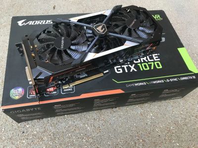 Лот: 12775266. Фото: 1. GeForce GTX 1070 Aorus 8Gb DDR5. Видеокарты