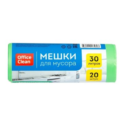 Лот: 25110313. Фото: 1. Мешки для мусора 30л. 20шт. "OfficeClean... Пакеты, мешки