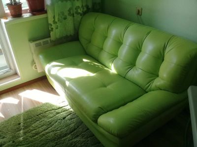 Лот: 9653397. Фото: 1. Диван кожаный , практически новый... Диваны