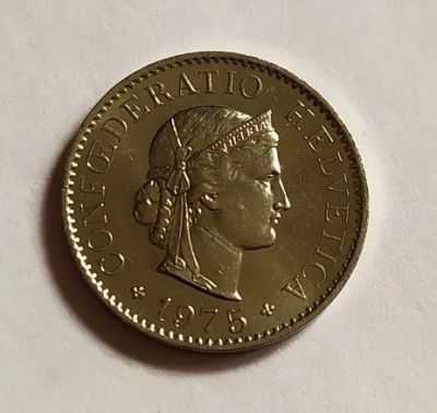 Лот: 25722329. Фото: 1. Швейцария 5 раппен 1975. Европа