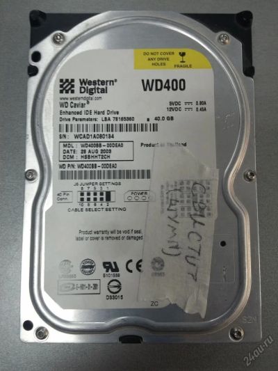 Лот: 5558408. Фото: 1. Жсткий диск 40 ГБ, IDE, WD 7200... Жёсткие диски (HDD)