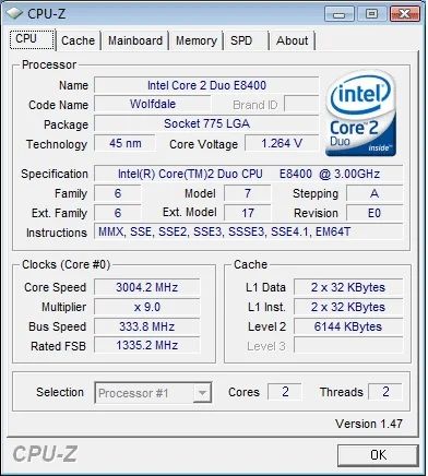 Лот: 3594978. Фото: 1. Intel Core 2 DUO E8400 E0. Процессоры