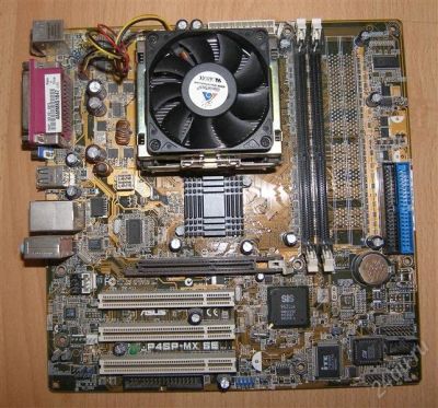 Лот: 2955078. Фото: 1. ASUS P4SP-MX SE + P4 1.5GHz/256... Материнские платы