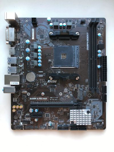 Лот: 25267352. Фото: 1. MB MSI B450M-A PRO MAX (AMD B450... Материнские платы