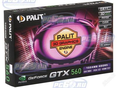 Лот: 1276521. Фото: 1. Palit GTX560 OC Edition 1024 Mb... Видеокарты