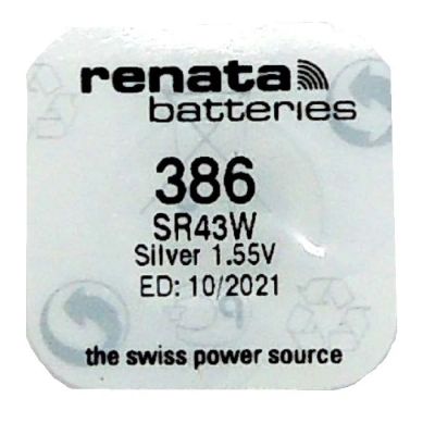 Лот: 21515573. Фото: 1. Эл/пит SR-43w (R386) RENATA 16285. Батарейки, аккумуляторы, элементы питания