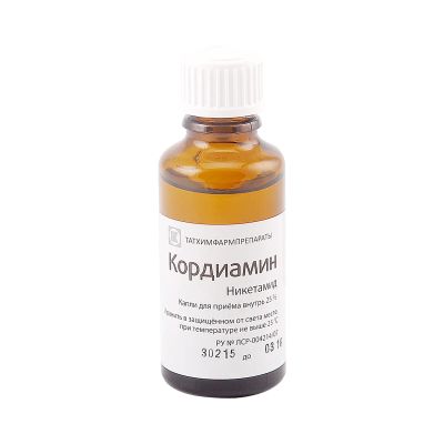 Лот: 23712402. Фото: 1. Кордиамин капли 25% 30мл. Лекарства