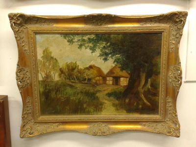Лот: 7969881. Фото: 1. Картина холст, масло 1900-1910... Предметы интерьера и быта