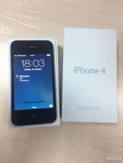 Лот: 8936646. Фото: 1. iPhone 4 Black 8GB. Смартфоны