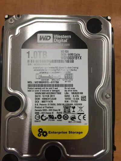 Лот: 10791112. Фото: 1. Жесткий диск WD 1003FBYX 1Tb Enterprise... Жёсткие диски