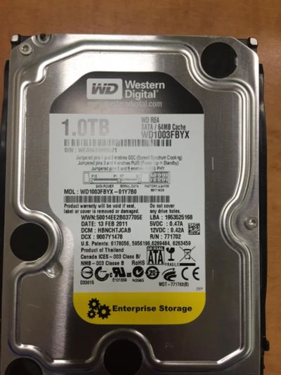 Лот: 10791112. Фото: 1. Жесткий диск WD 1003FBYX 1Tb Enterprise... Жёсткие диски (HDD)