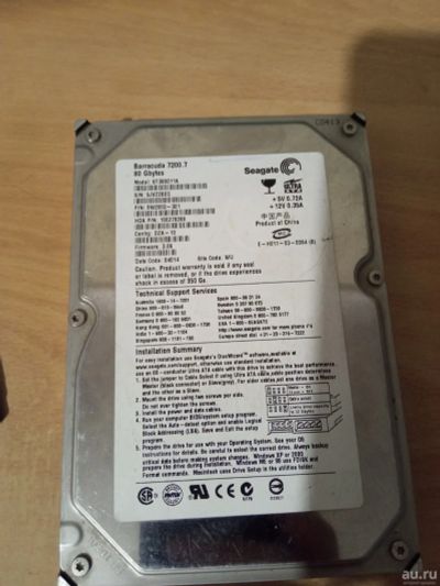 Лот: 17792580. Фото: 1. Жесткий диск 80 гб IDE Seagate... Жёсткие диски (HDD)