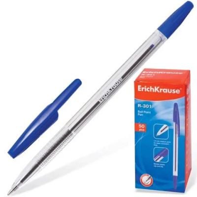 Лот: 11703274. Фото: 1. Ручка шариковая синяя ErichKrause... Ручки, карандаши, маркеры