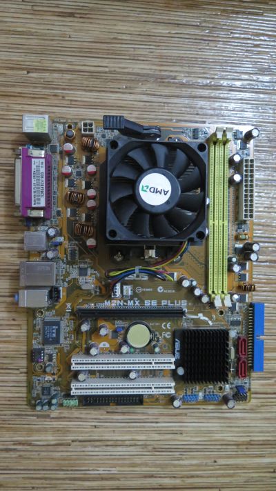 Лот: 18096652. Фото: 1. ASUS M2N-MX SE PLUS + Процессор... Комплекты запчастей