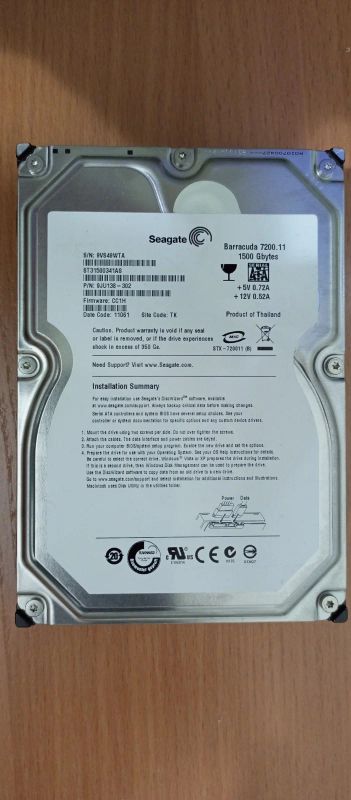 Лот: 18399654. Фото: 1. Жесткий диск HDD Seagate 1500Gb... Жёсткие диски (HDD)