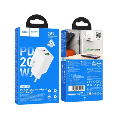 Лот: 25794832. Фото: 1. СЗУ HOCO N69 1A1C 20W PD QC3.0... Зарядные устройства, блоки питания, адаптеры сетевые для смартфонов