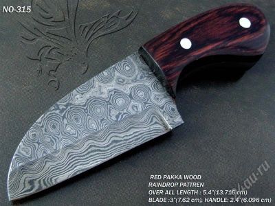 Лот: 701034. Фото: 1. Нож ручной работы из дамасской... Ножи, топоры