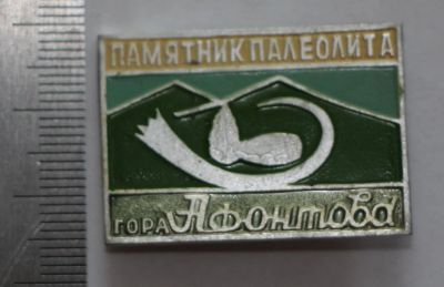 Лот: 11381385. Фото: 1. Значок: Памятник палеолита. Гора... Сувенирные