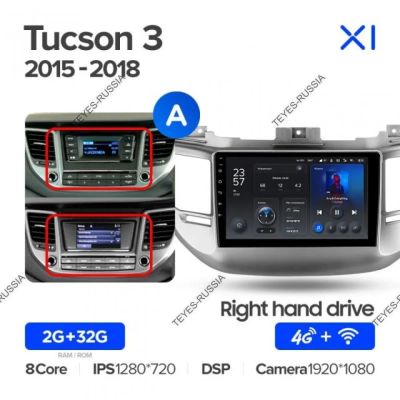 Лот: 20758684. Фото: 1. Магнитола Teyes X1 Tucson 3 2015-2018. Автомагнитолы