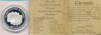 Лот: 7968375. Фото: 1. Германия 1999 Медаль Альтенбург... Юбилейные