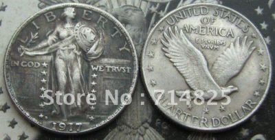Лот: 5400408. Фото: 1. 1/4 доллара 1917 год. Америка
