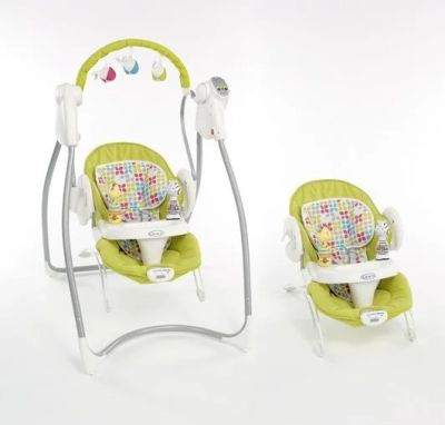 Лот: 3821841. Фото: 1. Электрокачели Graco swing n bounce. Ходунки, прыгунки, качели