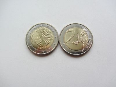 Лот: 12615964. Фото: 1. Латвия 2 евро 2015 " Председательство... Европа
