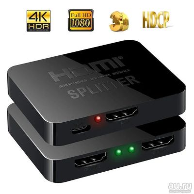 Лот: 13802237. Фото: 1. 4K HDMI Splitter 1x2. Компактный... Шнуры, кабели, разъёмы