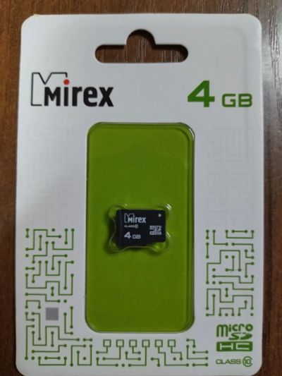 Лот: 19681025. Фото: 1. Карта памяти microSD HC 4 GB Mirex... Карты памяти