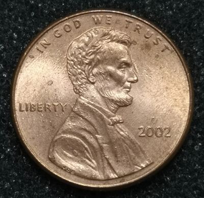Лот: 23519719. Фото: 1. 1 цент 2002 года. США. Штемпельный... Америка