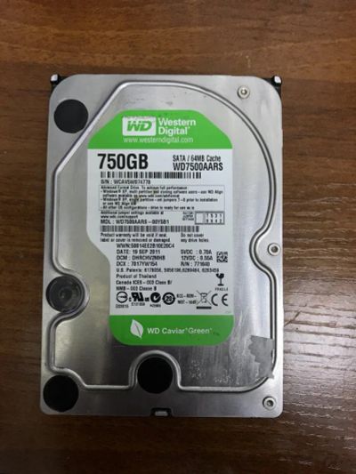 Лот: 11391349. Фото: 1. 750GB Western Digital WD7500AARS... Жёсткие диски