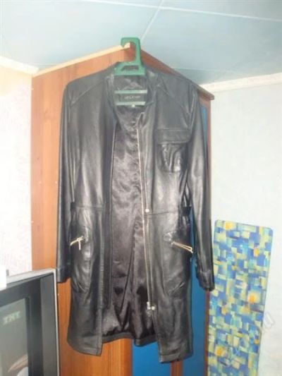 Лот: 928404. Фото: 1. Плащ кожаный. Верхняя одежда