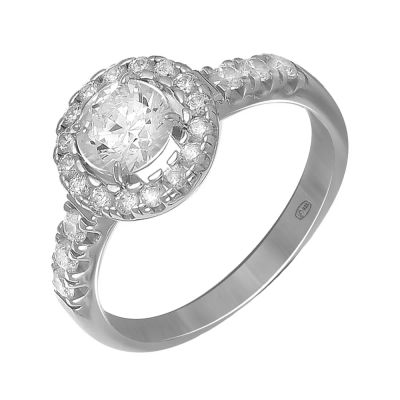 Лот: 23842966. Фото: 1. Кольцо из серебра с фианитом SWAROVSKI... Кольца, перстни