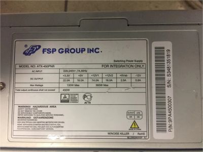 Лот: 10797152. Фото: 1. Блоки питания FSP Group: ATX-450PNR... Корпуса, блоки питания