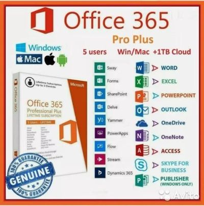 Лот: 16659299. Фото: 1. 1Tb облачное хранилище OneDrive... Системные