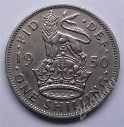 Лот: 91771. Фото: 1. Великобритания. 1 шиллинг 1950г... Великобритания и острова