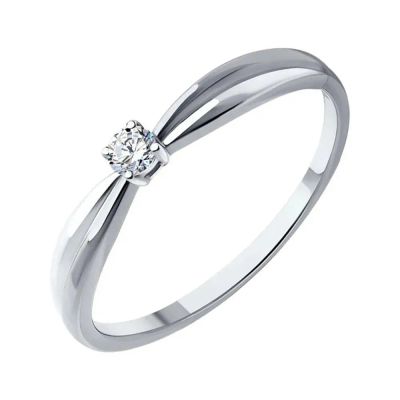 Лот: 23782554. Фото: 1. Золотое кольцо с бриллиантом и... Кольца, перстни