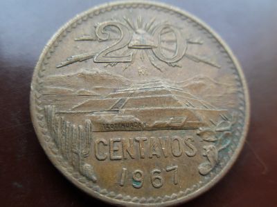 Лот: 16792312. Фото: 1. Мексика 20 сентаво 1967. Америка