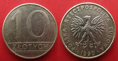 Лот: 1589100. Фото: 1. (№745-3/LF) 10 злотых 1990 (Польша... Европа