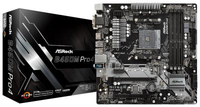 Лот: 15929619. Фото: 1. Материнская плата ASRock B450M... Материнские платы