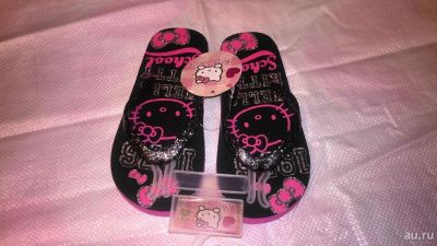 Лот: 8050258. Фото: 1. сланцы "Hello Kitty" стелька-19... Шлепанцы, сланцы