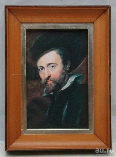 Лот: 17545280. Фото: 1. Рамка винтажная с принтом автопортрет... Другое (антиквариат)