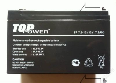 Лот: 2916791. Фото: 1. Аккумулятор для ИБП Top power... ИБП, аккумуляторы для ИБП