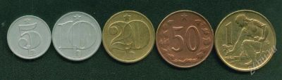 Лот: 775080. Фото: 1. чехословакия набор 5-10-20-50... Европа