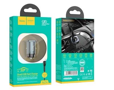 Лот: 20884624. Фото: 1. АЗУ-2USB Hoco NZ4 серый + кабель... Зарядные устройства, блоки питания, адаптеры сетевые для смартфонов