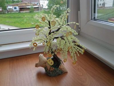 Лот: 6285141. Фото: 1. Изделия из бисера денежное дерево. Бисероплетение
