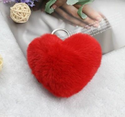 Лот: 15458553. Фото: 1. Брелок "I Love You" Сердце пушистое... Брелоки для ключей