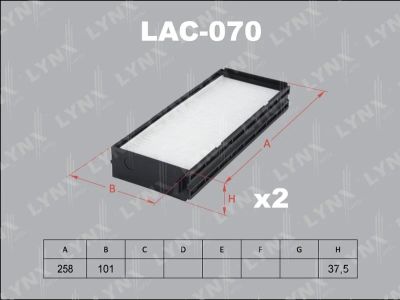 Лот: 13356832. Фото: 1. Lynx LAC-070 Салонный фильтр. Расходные материалы